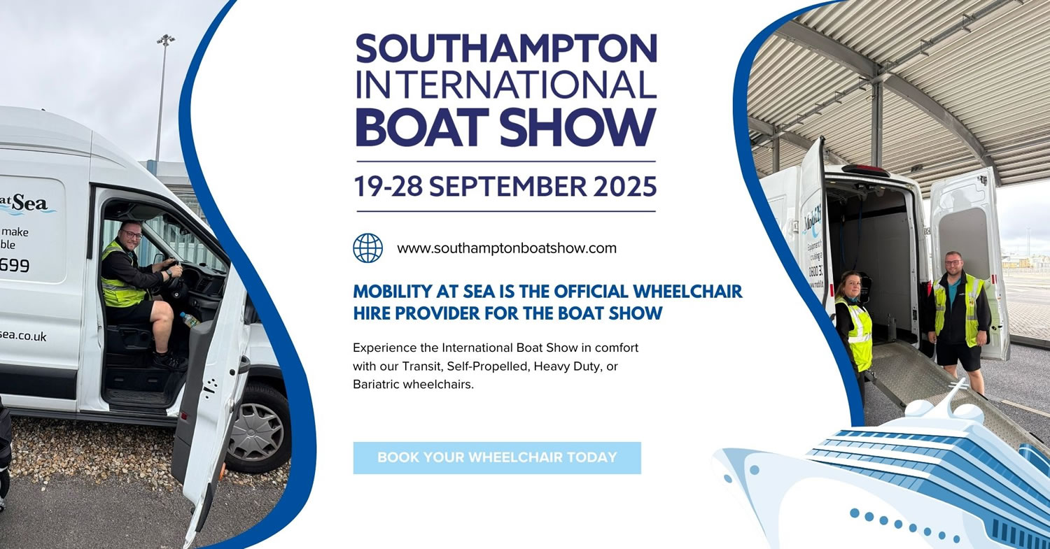 Mobility at Sea if the office wheelchair hire provider for the Southampton Boat Show click to book yours