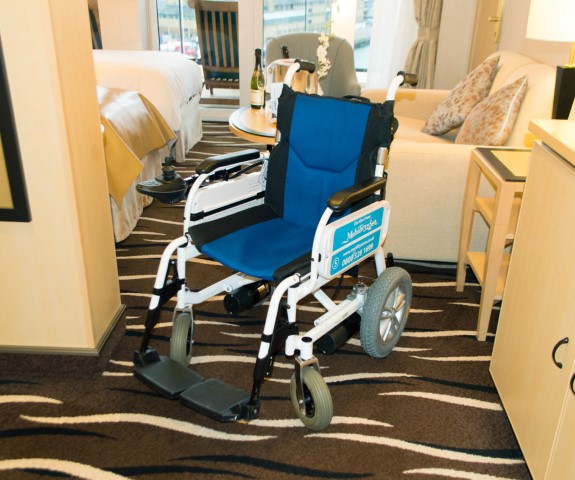 Our Cruiser 12B powerchair in a cabin