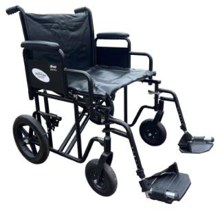 Heavy Duty Transit Wheelchair (22in with brakes on rear wheels)