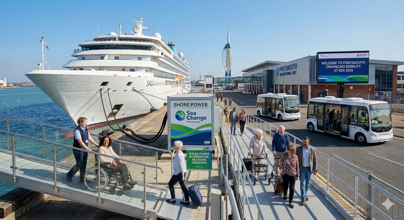 AI Generated image representing the UK Cruise Growth Plan at Portsmouth Cruise Terminal