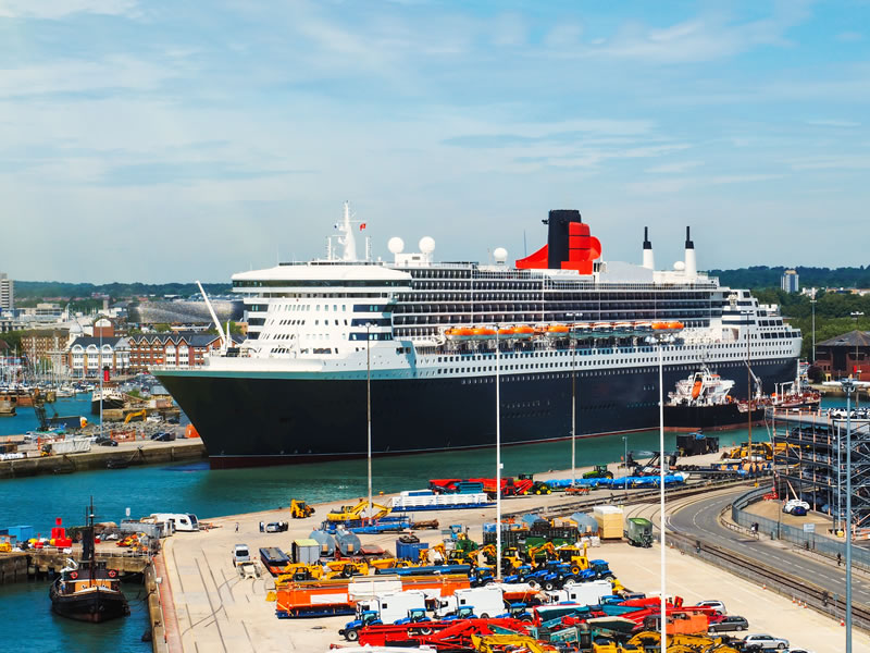 Southampton Cruise Terminal with Ship in Port
